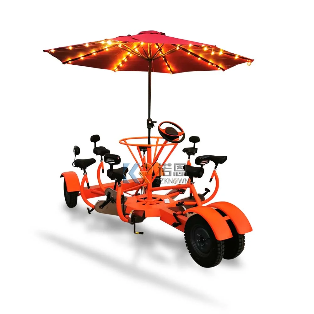 بيع عربة دراجة البيرة، سيارة بدواسة لمشاهدة معالم المدينة، دراجة البيرة لحفلات الحانة مع البطارية والجذع