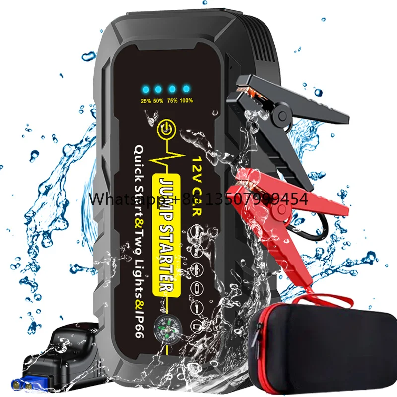

Portable Car Jump Starter Battery Booster Pack 1000A Peak 12V IP66 USB-C 22200mWh Lithium Battery Power Bank LED Lighting