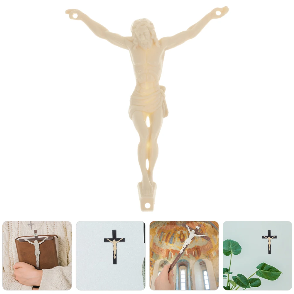 

6 Pcs Jesus Decorative Ornaments Figurine Cross Household Sculpture Diy Church Statue Craft Manual