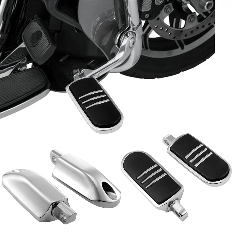 

1Pair Chrome Motorcycle Foot Pegs Motorbike Footrests for Harley Davidson Road King Street Glide