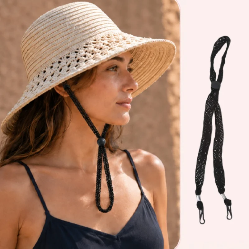 1/2PCS Elastic Hat Retainer Anti-lost Windproof Hat Strap Adjustable Hat Chin Cord Removable Hat Wind Rope Sun Hat Lanyard