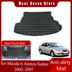 Rear Trunk Mat for Mazda 6 Mazda6 Atenza Sedan GG 2002~2007 Liner Tray Luggage Floor Pad Space Boot Carpet Carg Cover Accessorie