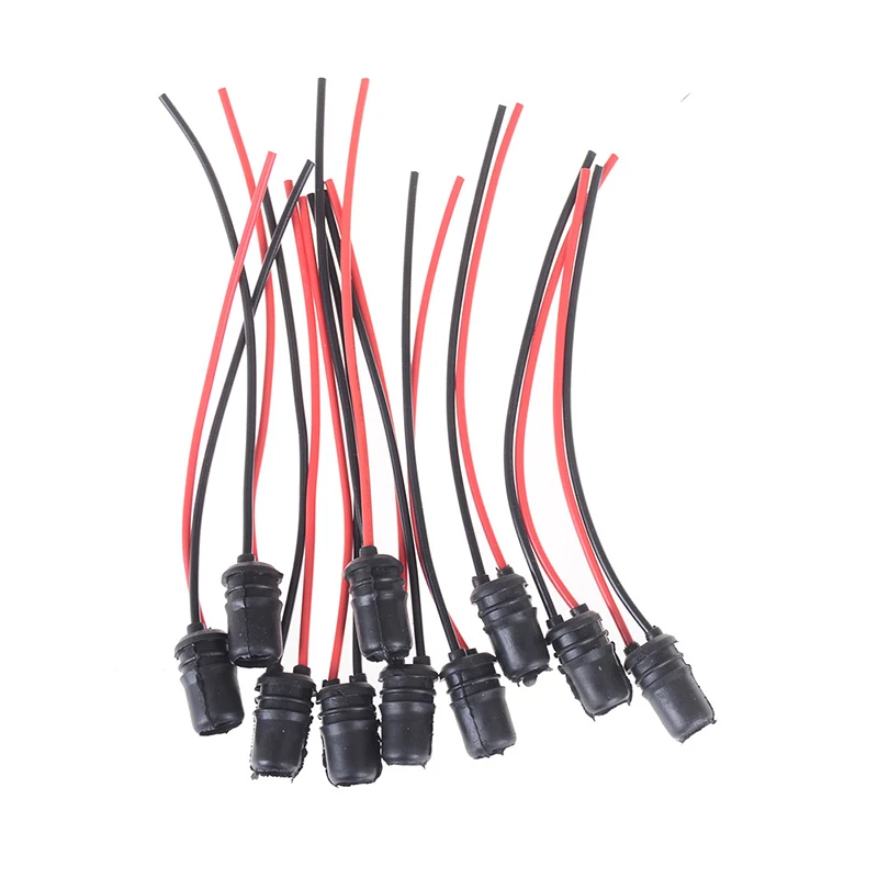10PCS T10 Light Bulb Extension Socket Holder Soft Rubber Push-in Wedge Base