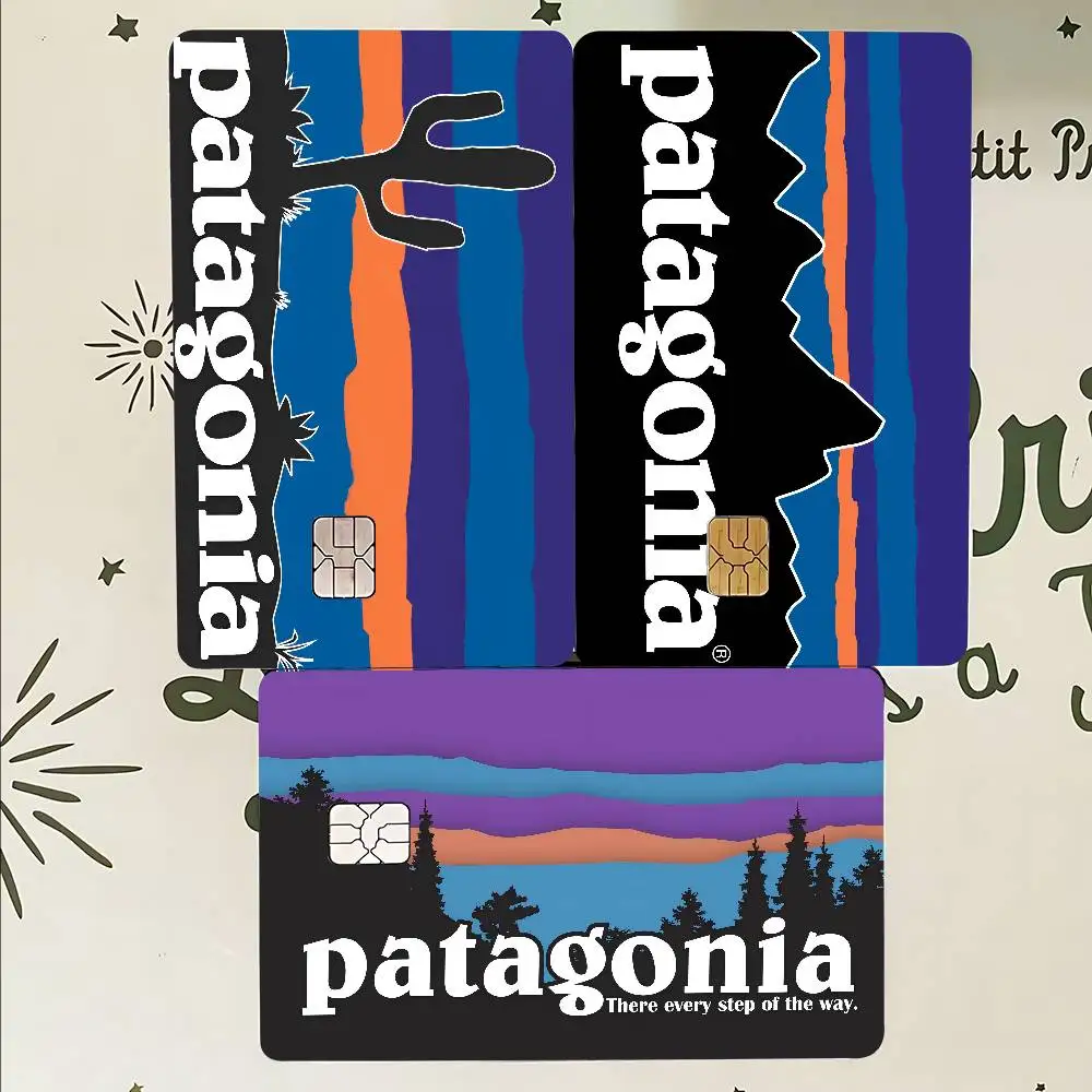 Logotipo de P-Patagonia, pegatina de tarjeta de débito de crédito artesanal, pegatina de fiesta, decoración, pegatina de piel de tarjeta de Chip pequeña impermeable