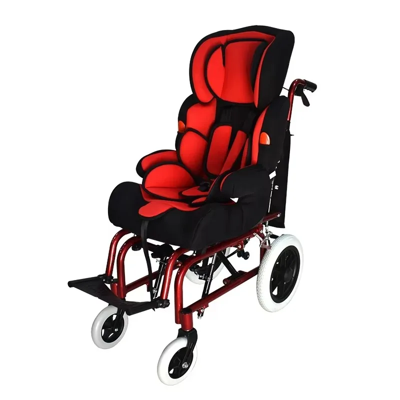 Adjustable seat and backrest car seat Aluminum Cerebral Palsy medical lying-down bed wheelchair