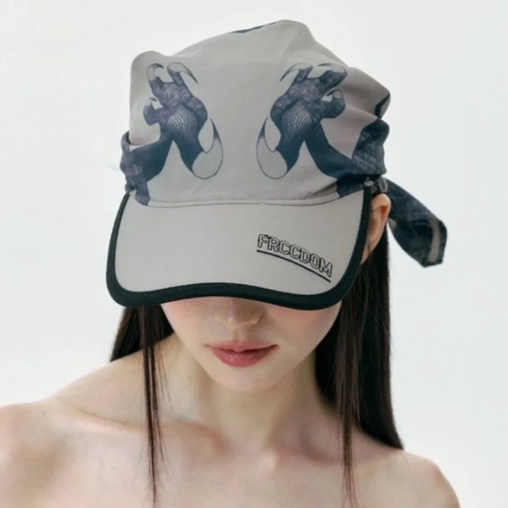 Sunscreen Dragon Claw Baseball Cap Vintage Hair Band Strappy Bandana Hat Bow Fashion Satin Headscarf Hat Girl view 2