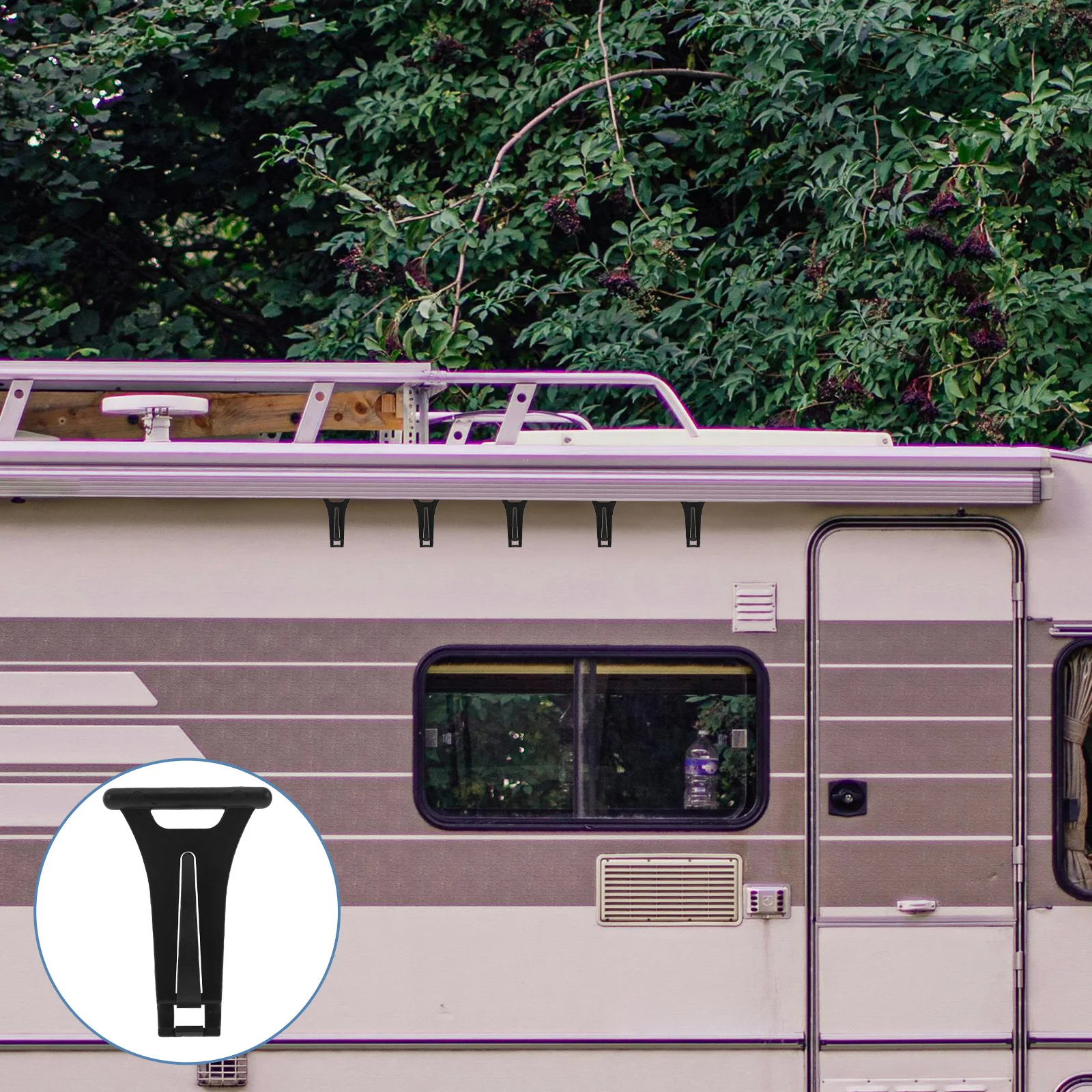 

5Pcs Rv Canopy Hooks Heavy Duty Awning Light Clips for Outdoor Camping Hanging Solutions Decorative Lights Storage Organization