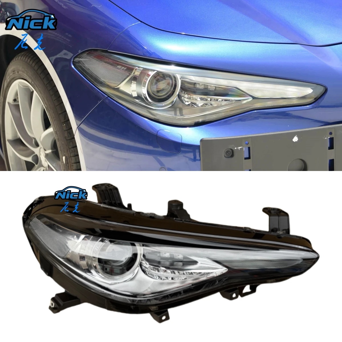 For  Giulia Headlight Assembly 2017-2023 Romeo Giulia Left and Right Original Xenon Headlamp Stelvio HID Car Light