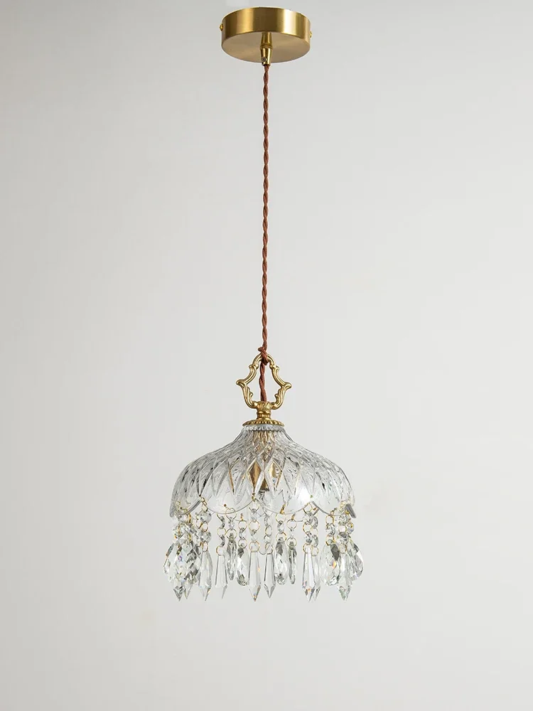 

Bedroom bedside chandelier French Internet celebrity crystal chandelier aisle entrance simple chandelier