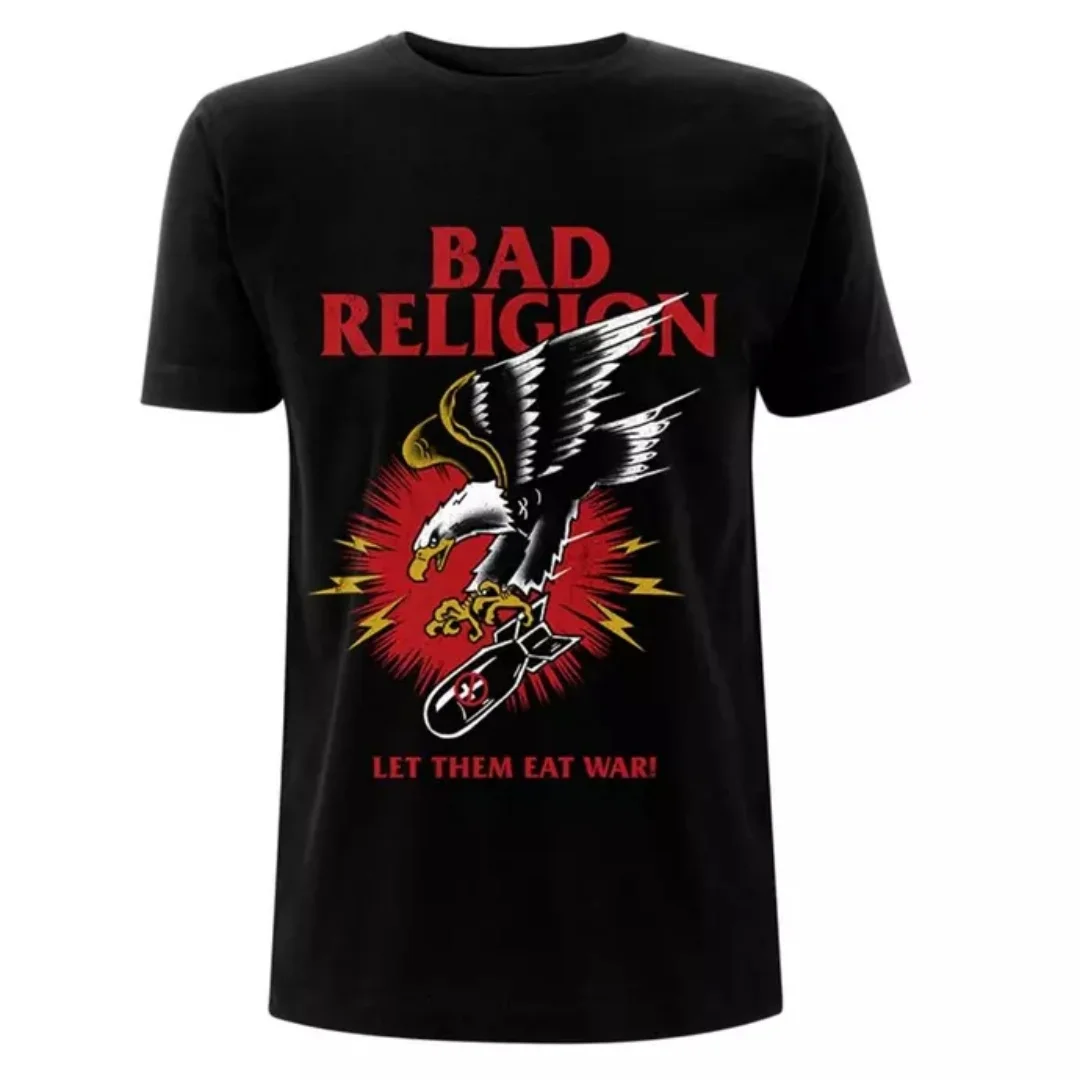 Bad Religion - Bomber Pattern Printed T-shirt  Hardcore Punk Style Band T-shirt for Daily and Concert Wear