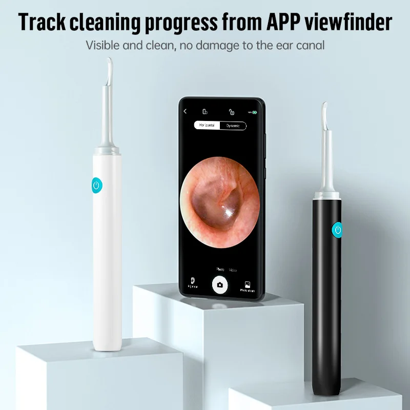 KERUI Smart Ear Wax Removal Ear Cleaner With Ear Cleaning Tool 5MP HD Camera Light Ear Wax Removal Kit Endoscope Otoscope