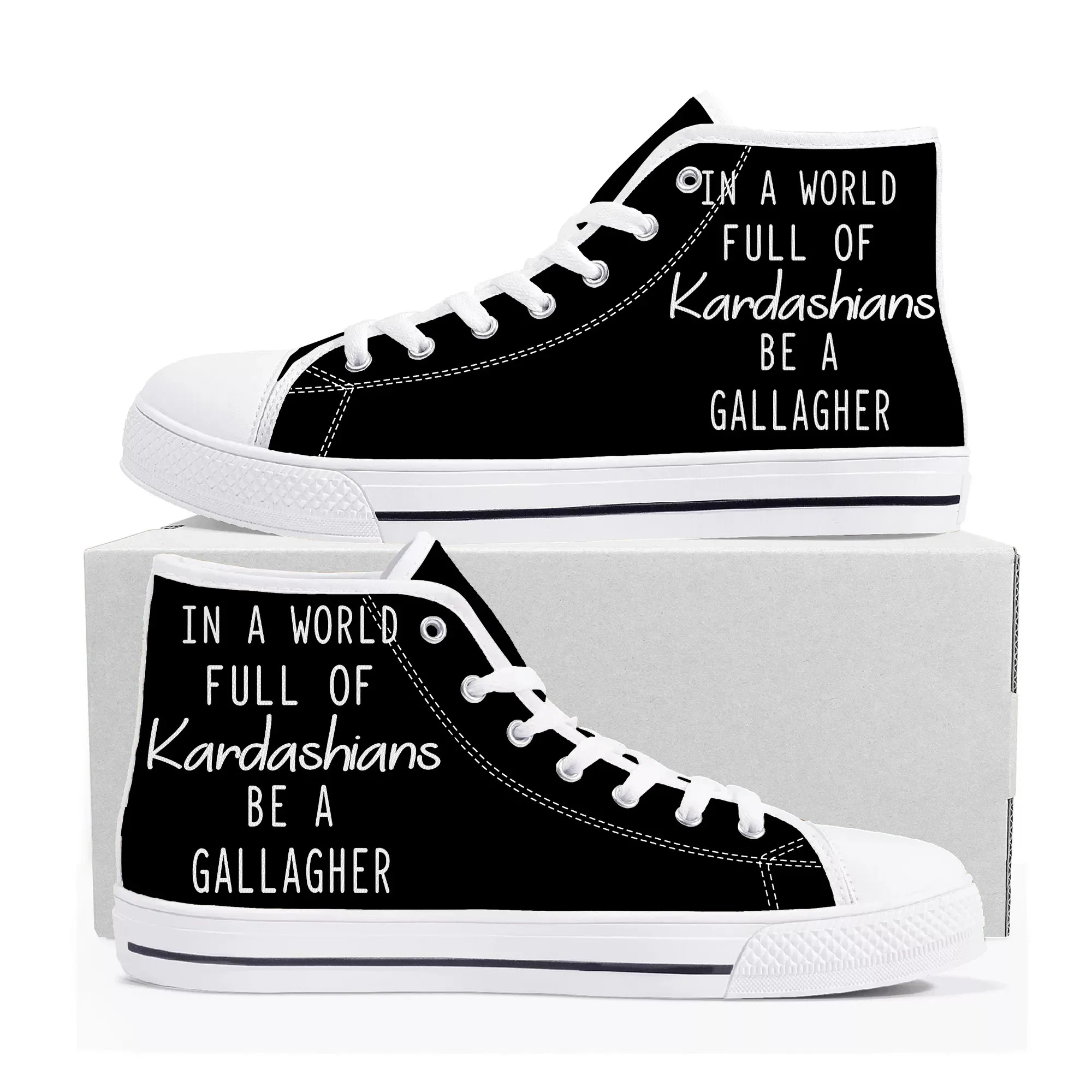 Schaamteloos In Een Wereld Hoge Top Sneakers Heren Dames Tiener Canvas Hoge Kwaliteit Sneaker Casual Op Maat Gemaakte Schoenen Maat Schoen