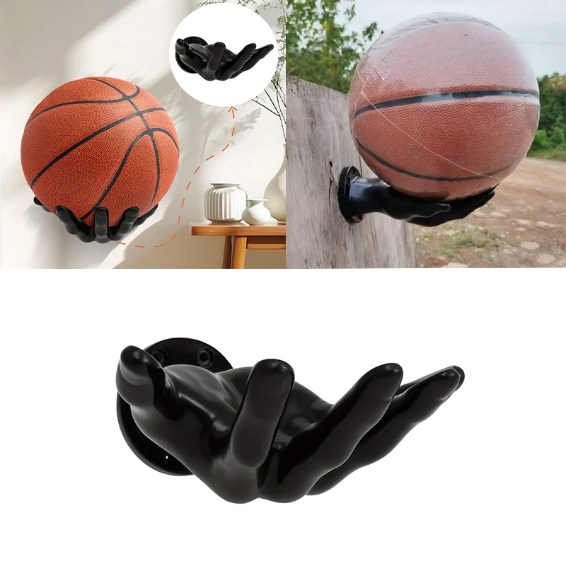 Kreatives PVC-Basketball-Aufbewahrungsregal Wandmontiertes Handförmiges Ballregal Fußball-Präsentationsregal Raumdekoration Halter Platzsparend