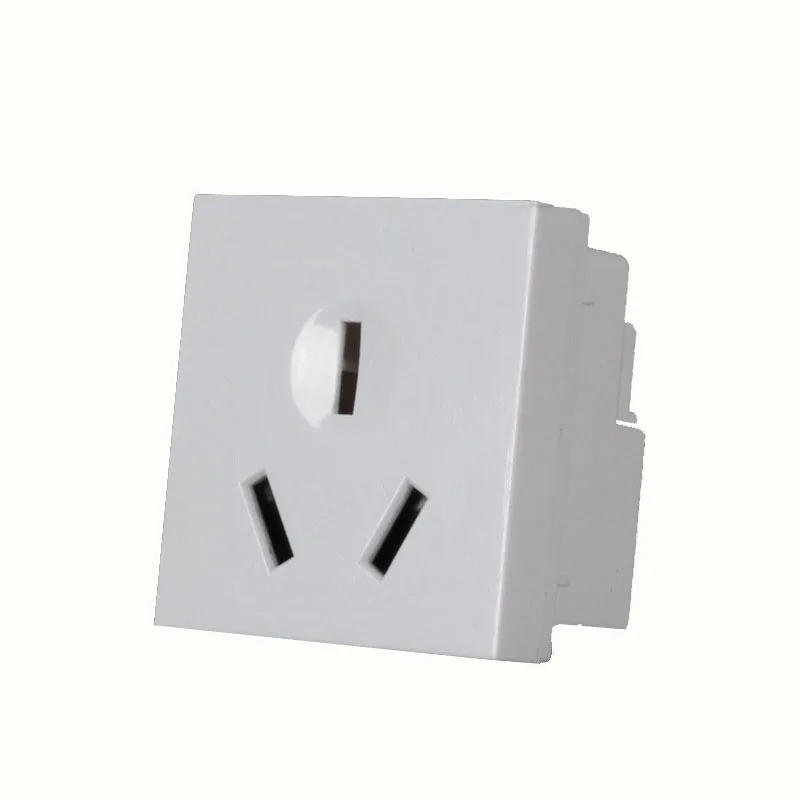 Universal White 45*45MM Screw Wire Embedded UPS PDU Power Socket 10/13/16A AU EU US UK Desktop Receptacle AC Panel Module Outlet