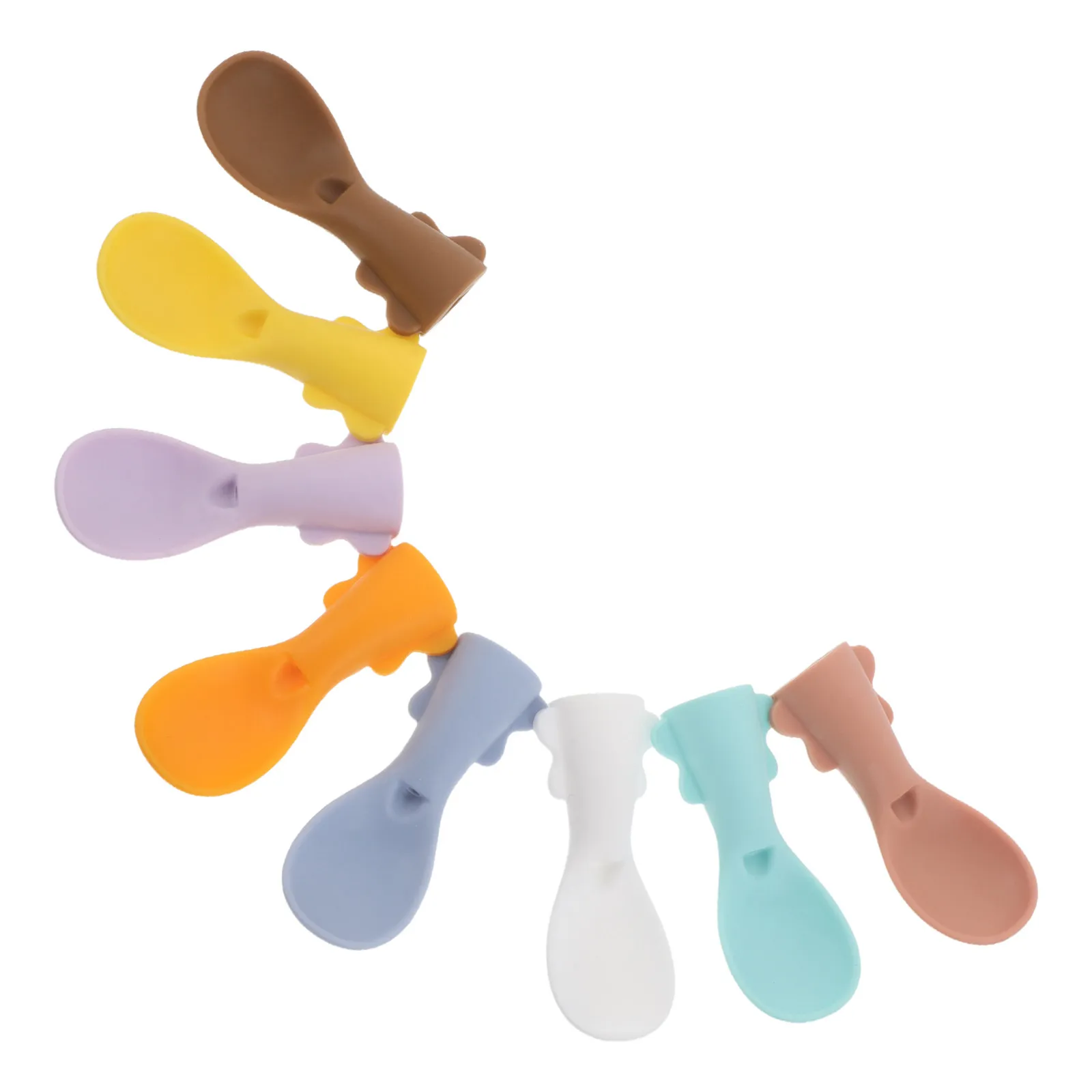 

8Pcs Baby Food Pouch Spoons Soft Silicone Feeding Spoon Attachment for Infant Puree Dispensing Reusable Non-Drip Pouch Toppers