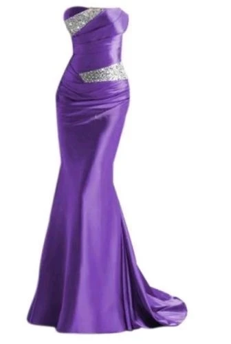 ANGELSBRIDEP Strapless Mermaid Bridesmaid Dresses in Stock Sparkly Beaded Court Train Formal Long Evening Party Gowns