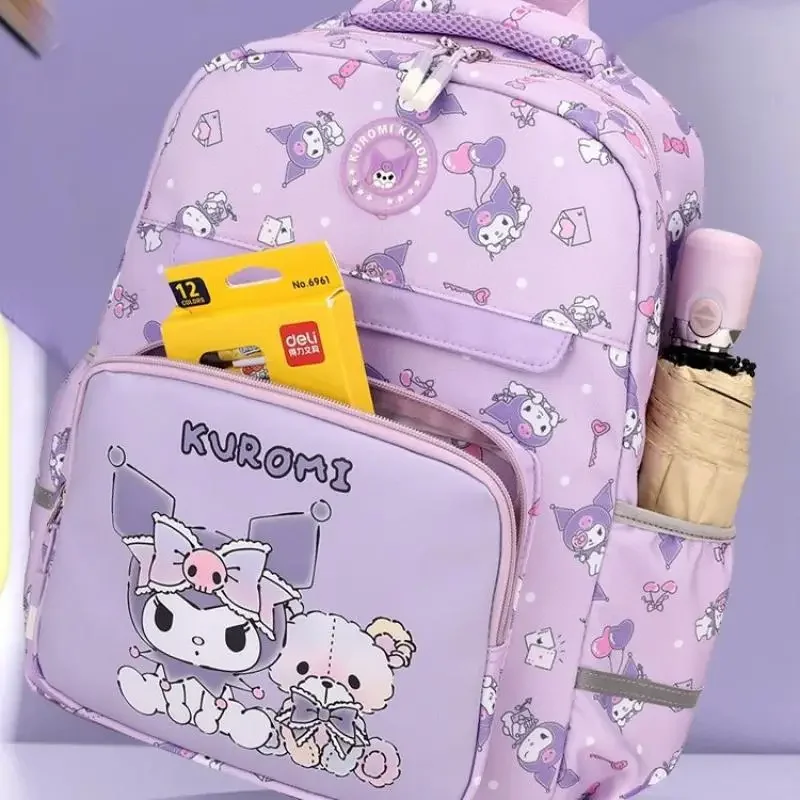 حقيبة ظهر جديدة للأطفال من Hello Kittys حقيبة مدرسية ذات سعة كبيرة للطالبات من Kuromi مطبوع عليها رسوم كرتونية Kawaii قابلة للتنفس