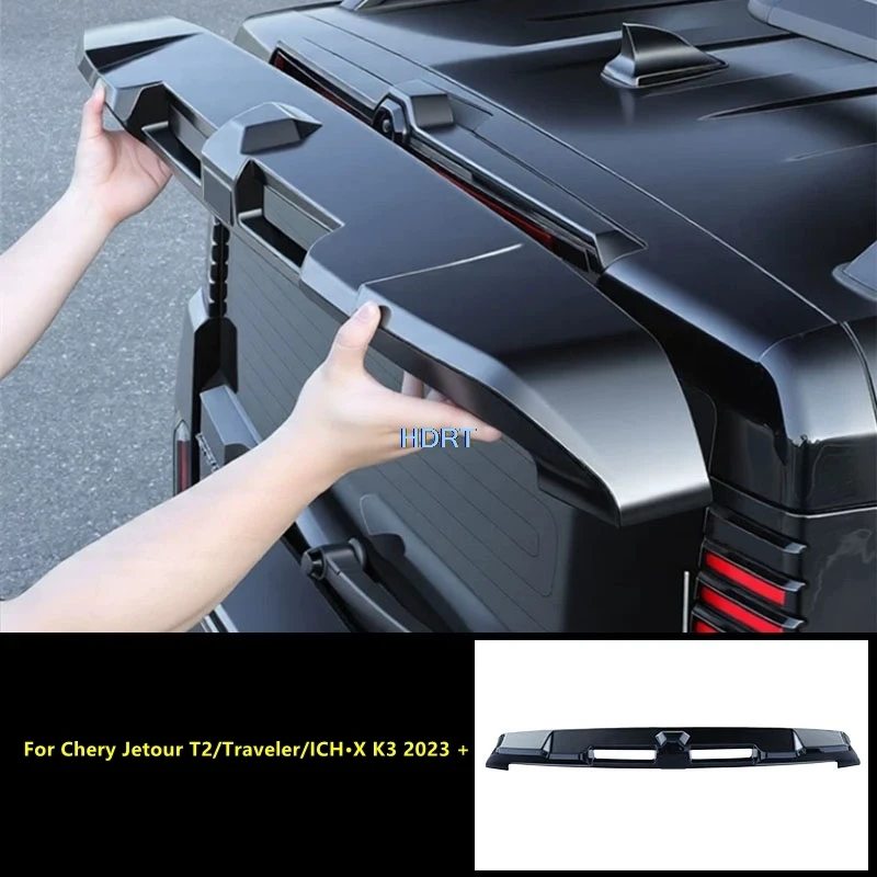 For Chery Jetour T2/Traveler/ICH·X K3 2023 + Rear Trunk Roof Spoiler Car Style Tail Wing Cover Protector Decoration Accessories