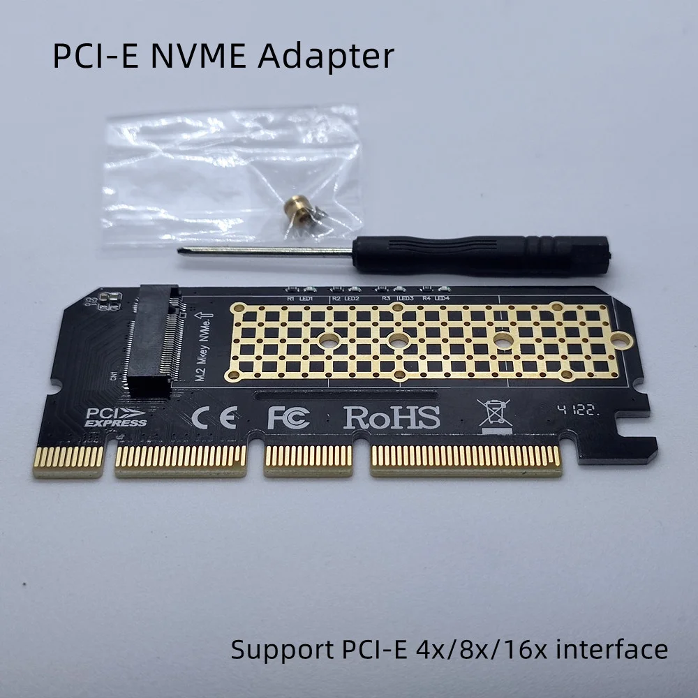 PCI-E 4X To NVME M.2 M-Key SSD Adapter Convert Card Support 2230-2280 Size