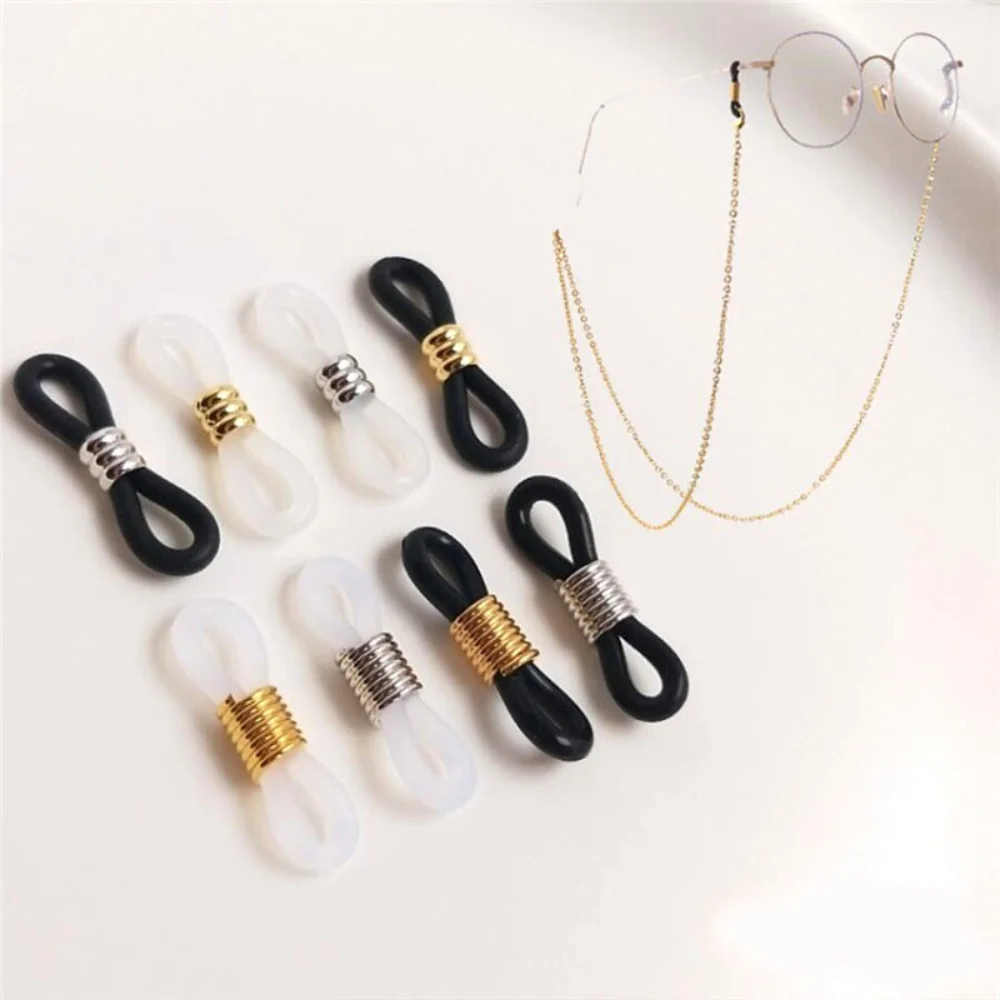 50pcs Adjustable Spring End Connectors for Eyeglass Chains Frames Sunglasses Straps Mask Rubber Accessories