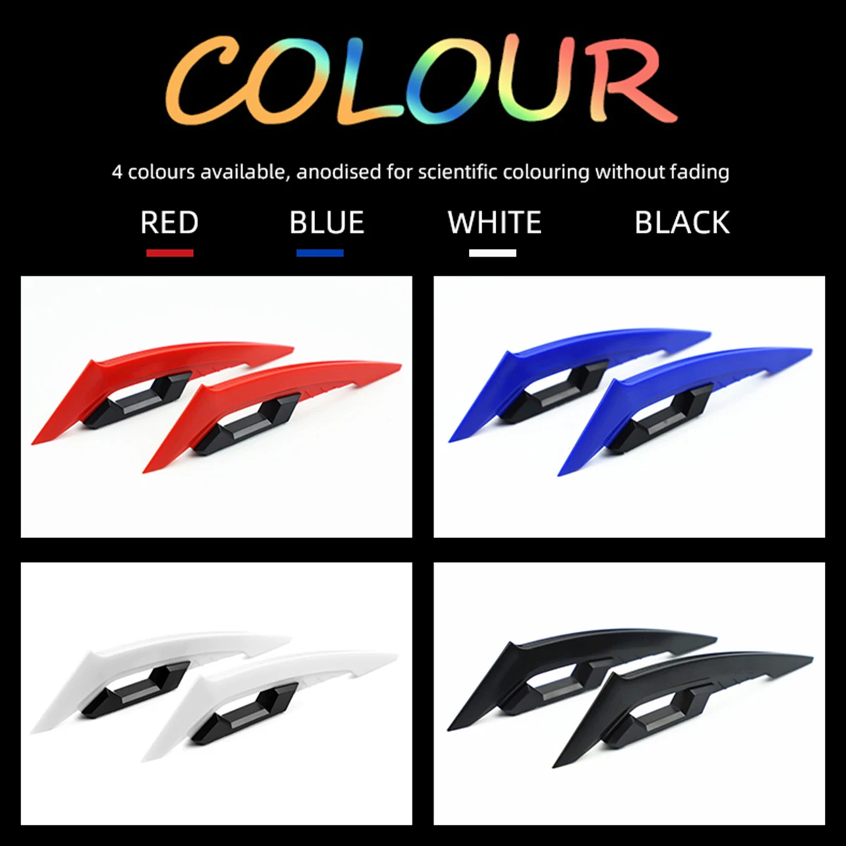 1Pair Universal Motorcycle Winglet Aerodynamic Spoiler Motorcycle Car Decorative Exterior Styling Modified Accessories