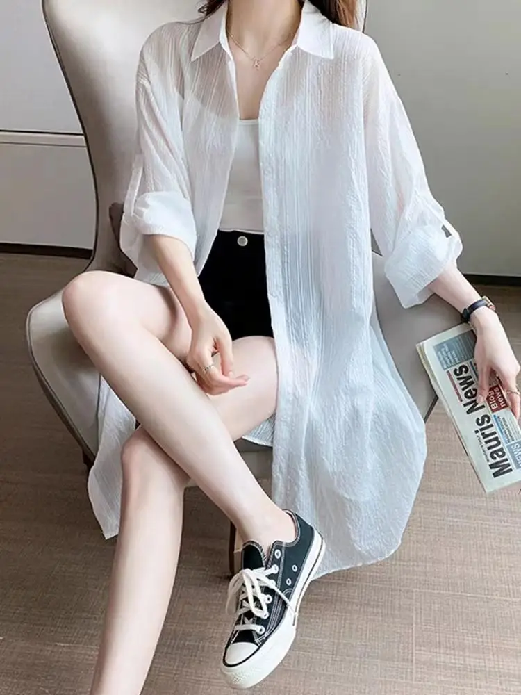 

Women's Summer 2024 New Long Sve Sun Protection irt Chiffon Wrap Long oulder Scarf Tube Dr Outer Thin Faionable J...