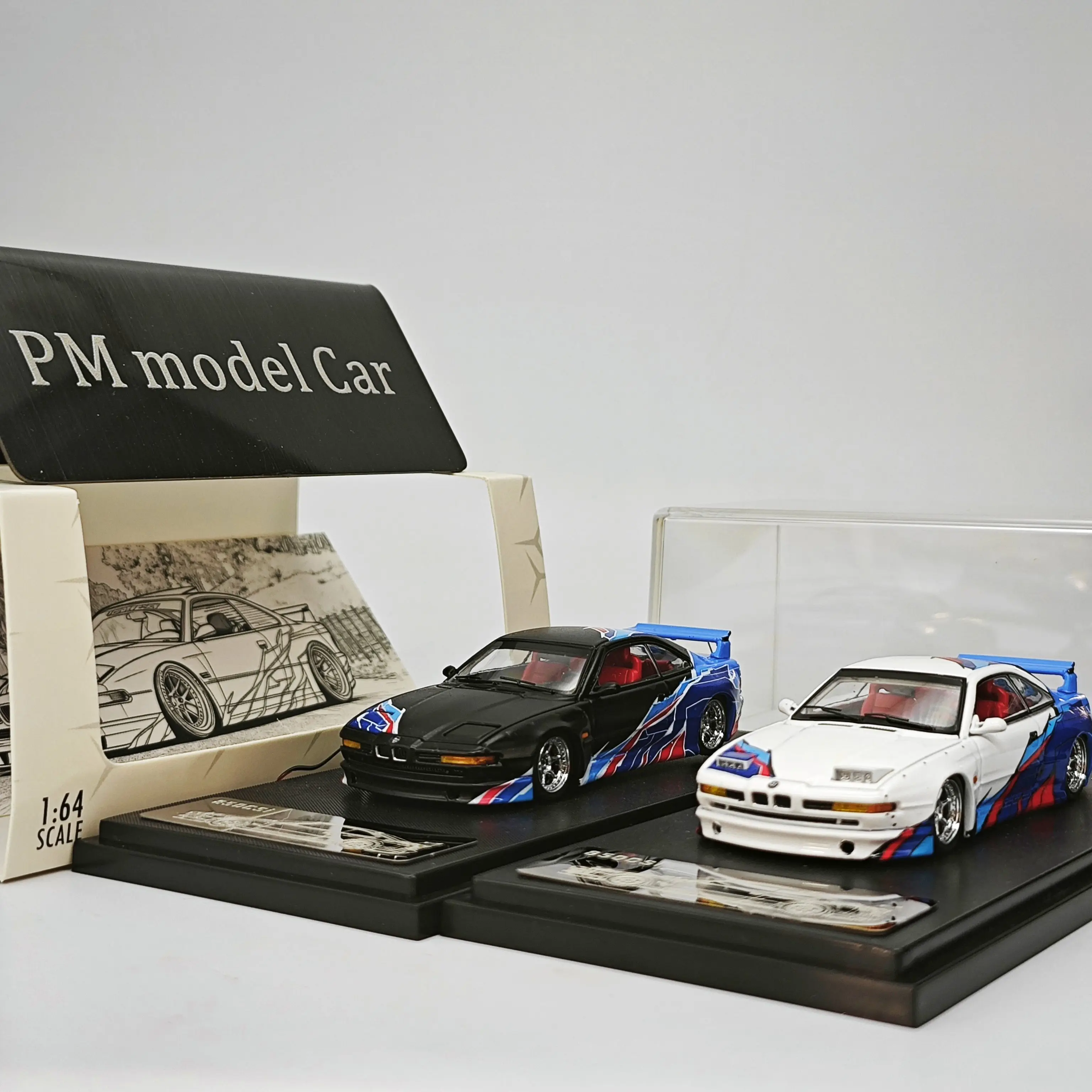 Rhino Model RM 1:64 BMW 850CSi E31 Widebody Pop-up Headlights Alloy Diecast Model Car Collectible Gift