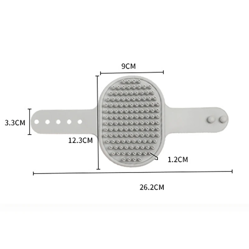 Cat Grooming Comb Dog Bath Brush Pet Grooming Shedding Soothing Massage Rubber Bristles Comb with Adjustable Ring Handle