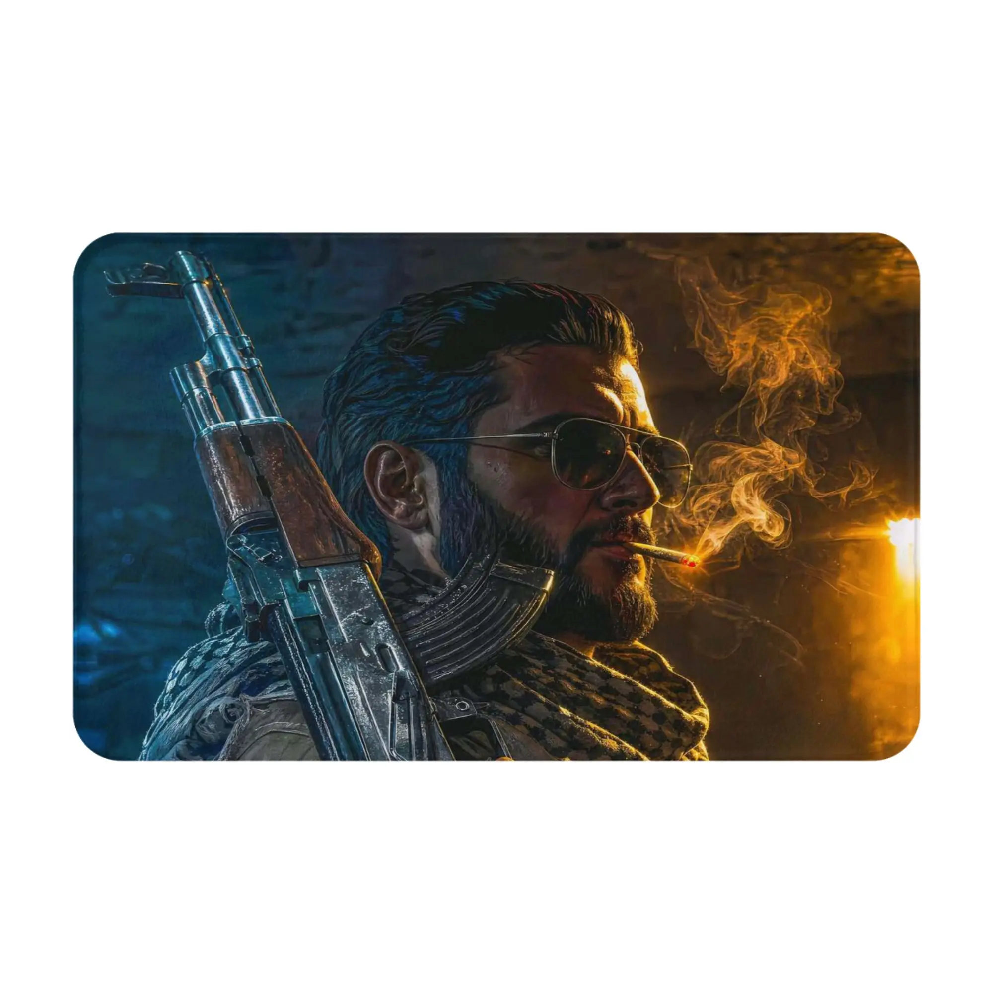 CS2 Armed Soldier Gaming Character Art Non-slip Doormat Bedroom Mat  Entrance Indoor Home Decorative