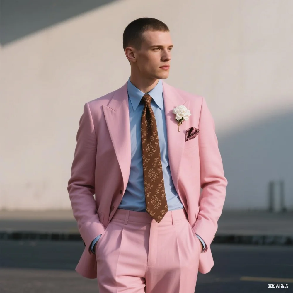 3PCS Formal Solid Men's Suit Set - Wedding Business Party Prom Classic Occasion Jacket Vest Pants Ensemble