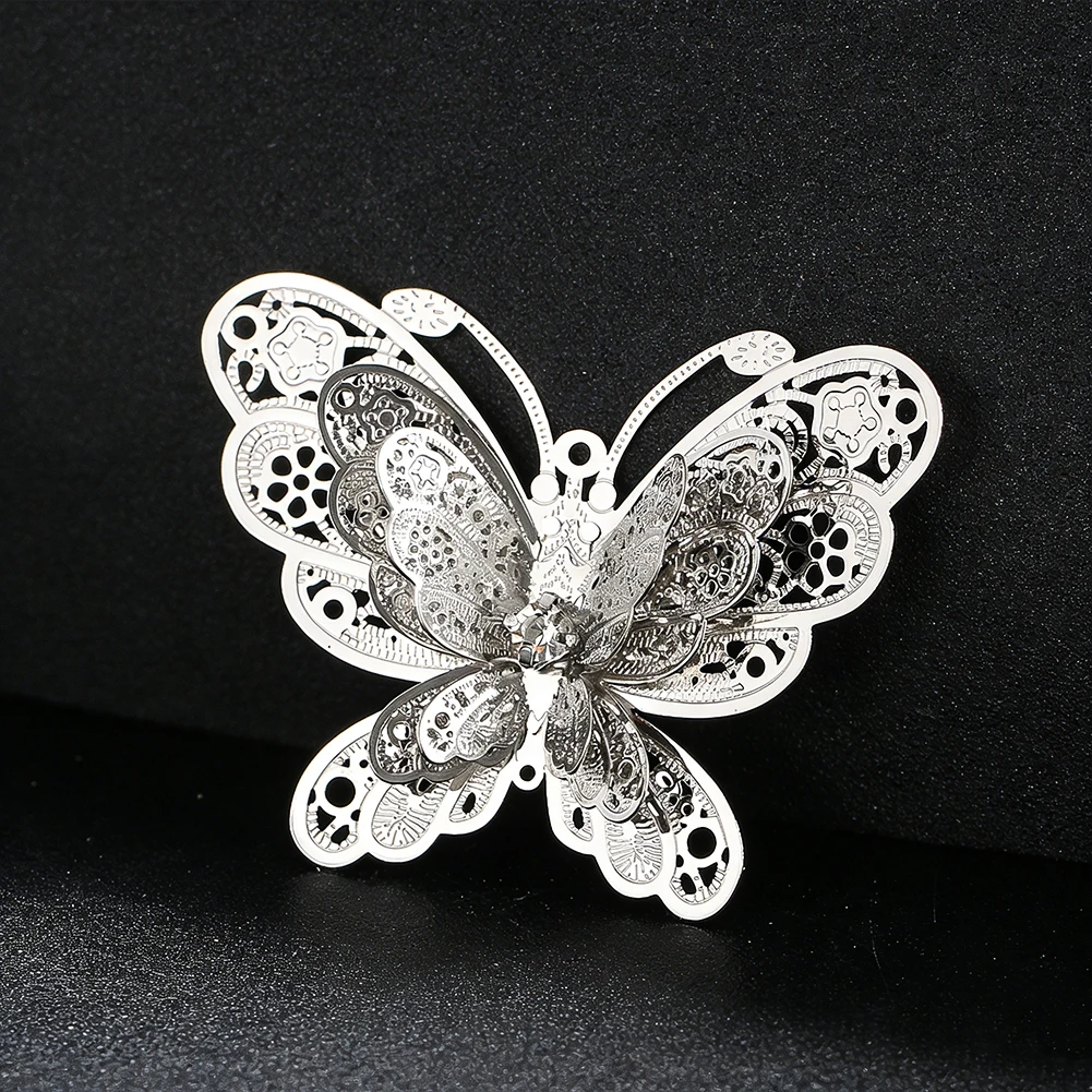 3D Butterfly Rhinestone Hanging DIY Suncatcher Making Part Connector Wedding Decor Crystal Wind Chimes Pendant Craft Accessories