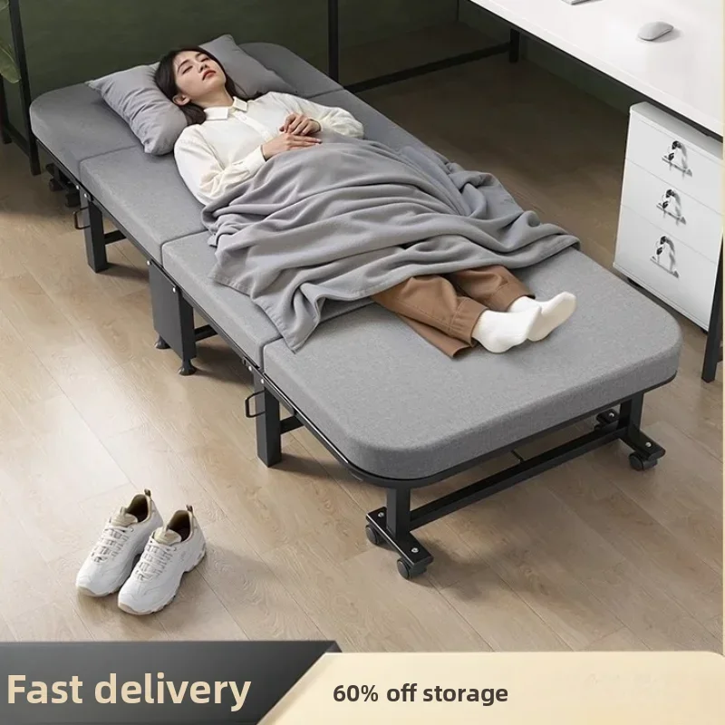 Portable Office Nap Folding Bed Single Bed Lounger Home Hospital Camp Sleeping Aid Easy Use Folding Bed Folding Bed Furniture