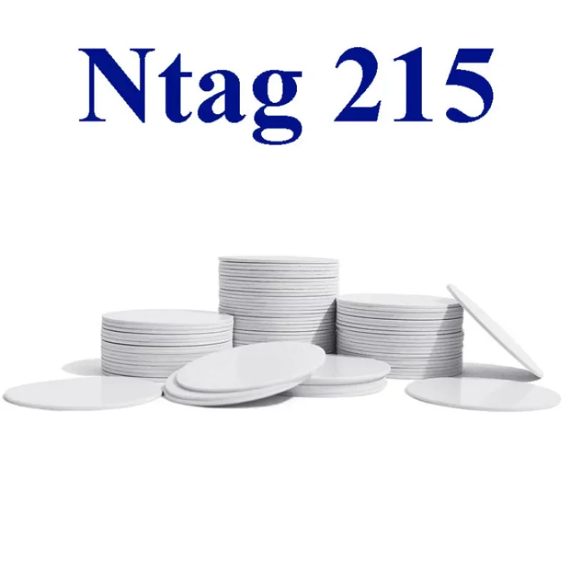 10-100 Pcs 13.56MHz NFC NFC 215 Coin Tag Card Label RFID Ultralight Tags Labels 25 mm Diameter 540 Bytes