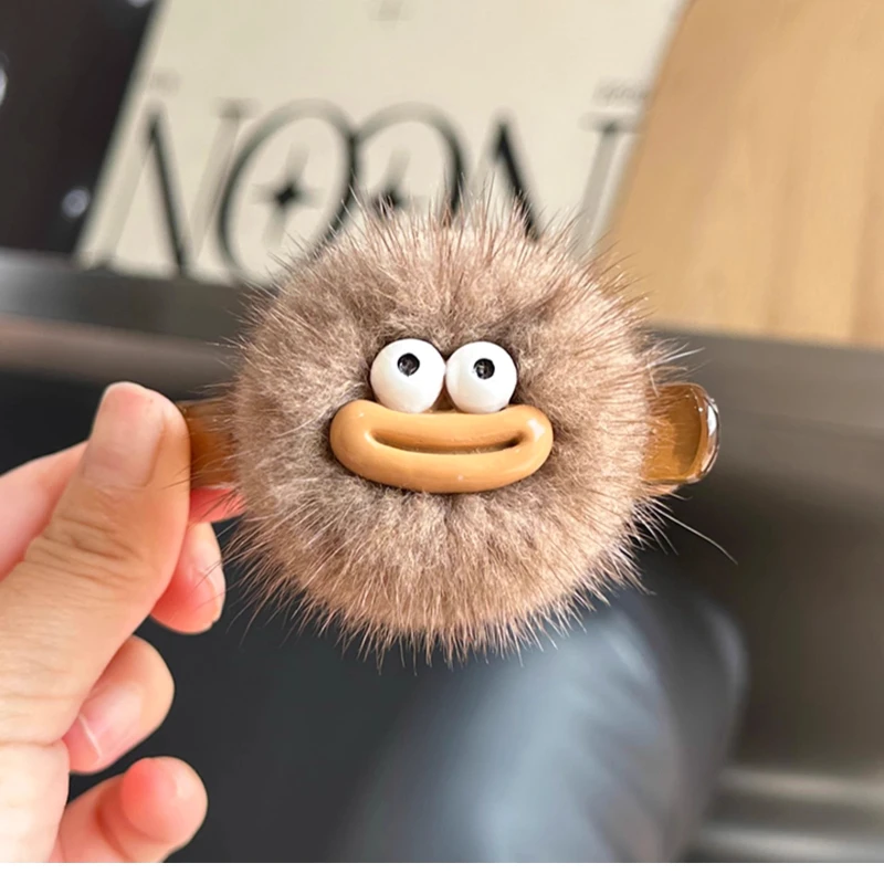 

Новые милые плюшевые натуральные норковые меховые забавные заколки для волос коготь для женщин элегантные темпераментные заколки для волос из натурального меха модные аксессуары для волос