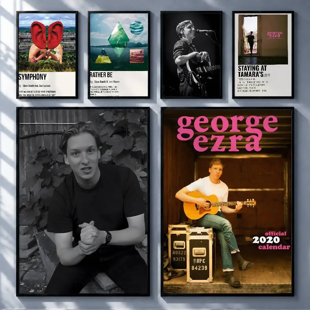 Trending Singer George Ezra Posters Premium Self-Adhesive No Residue Wall Sticker for Home Office Bar Decor