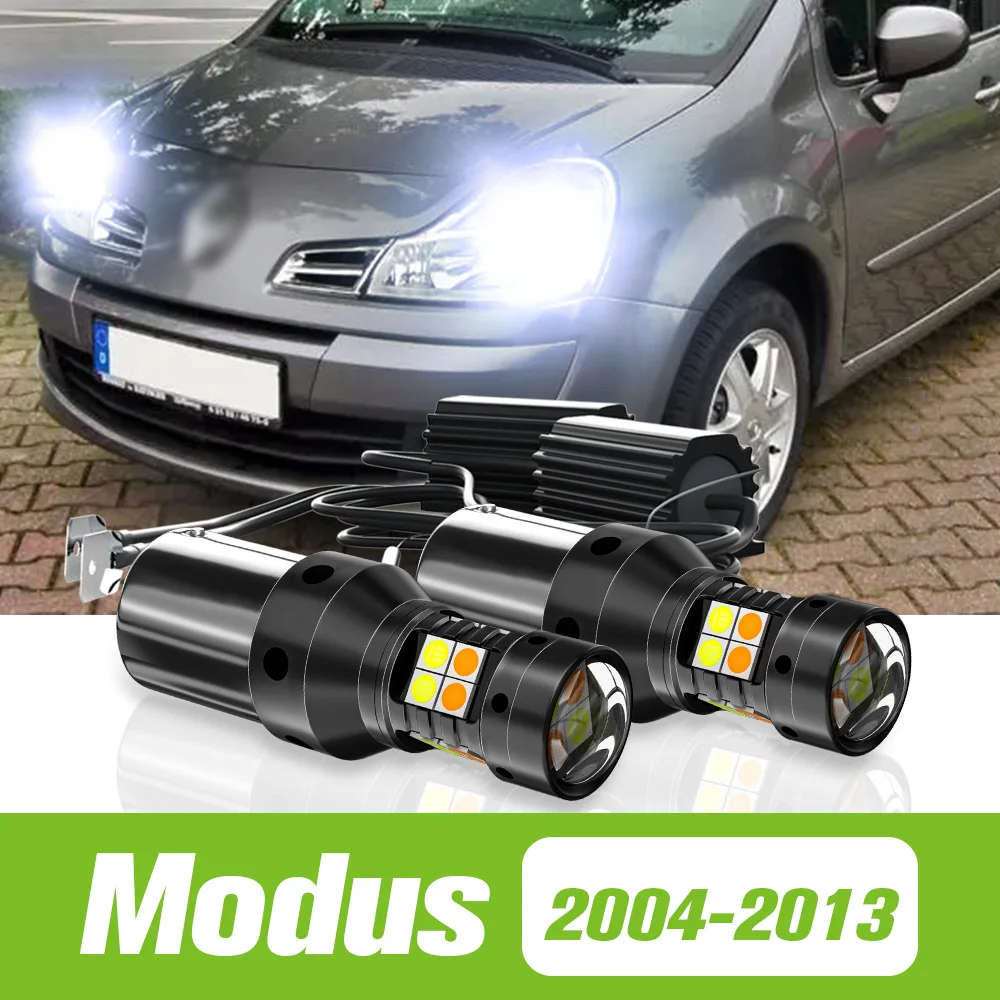 

2 шт. для Renault Modus 2004-2013, двухрежимный фонарь, сигнал поворота + дневные фонари DRL 2005 2006 2009 2010 2011, аксессуары