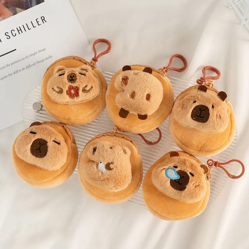1 unidad de pequeños regalos para amigos, estudiantes, lindo Capibala, monedero de felpa, llavero, colgante de regalo de recompensa