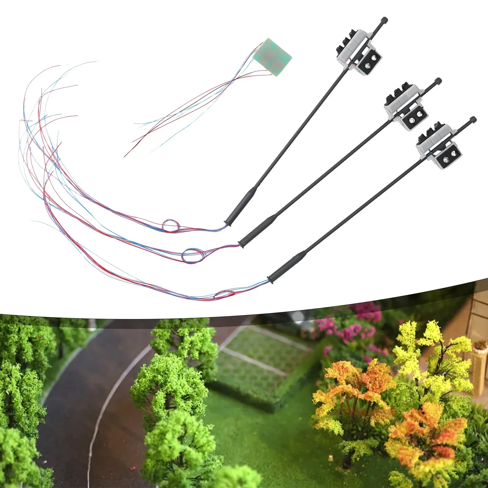 Ensemble de feux de circulation LED pour cour ferroviaire, disposition de bâtiment, construction en métal et en plastique, 82 caractères, 3 pièces