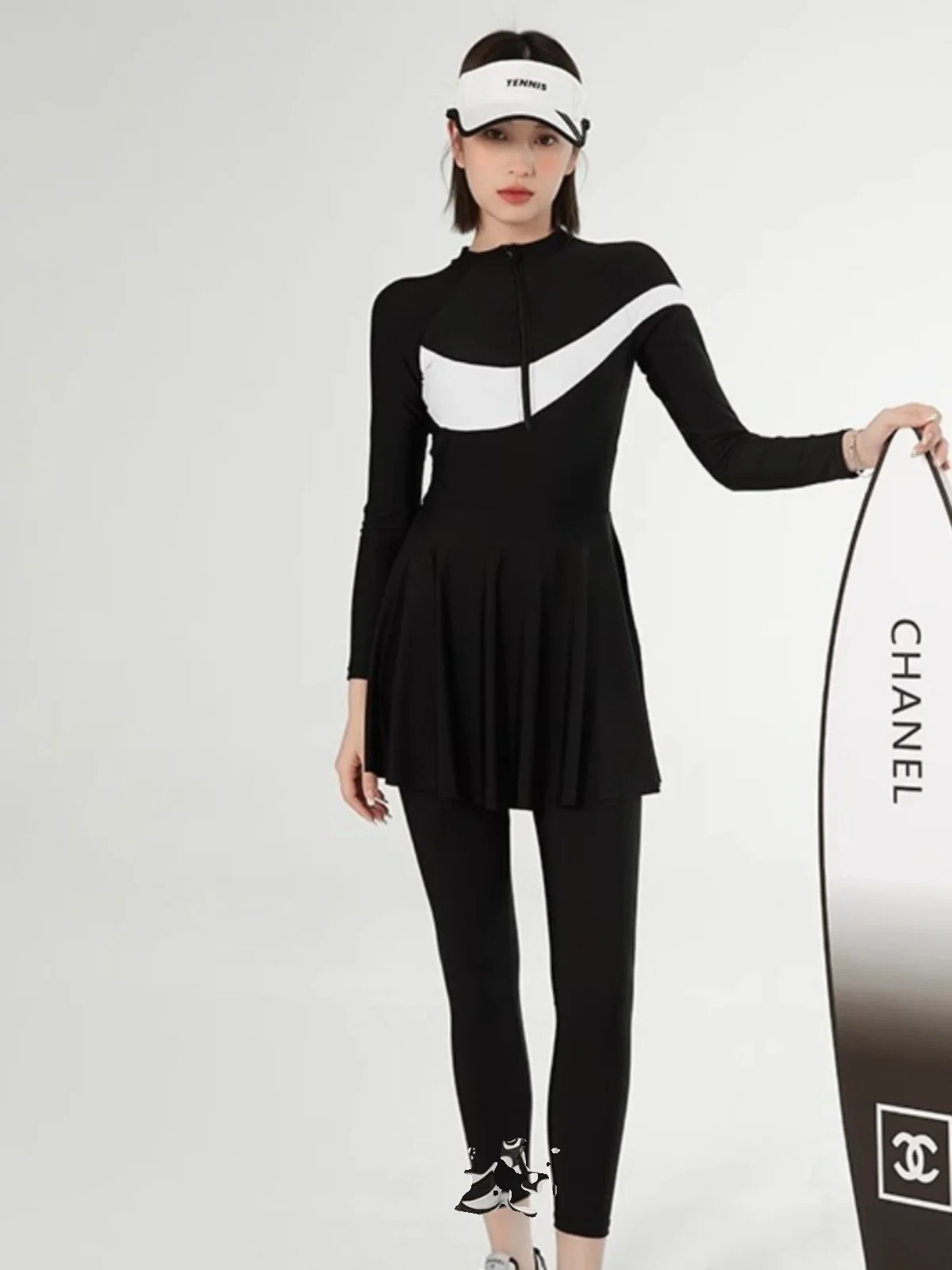 

Conservative Long Sve Surfing Swimsuit Women's plus Size Dr Sle Swimming Costume Fitn Sports Leisure