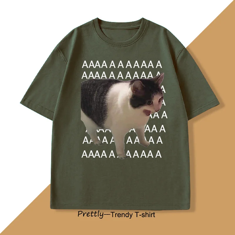 Funny Sad Crying Cat Printed T Shirts Women Men Casual T Shirt Cotton Short Sleeve Harajuku T-Shirt Casual Fashion Tees Clothes