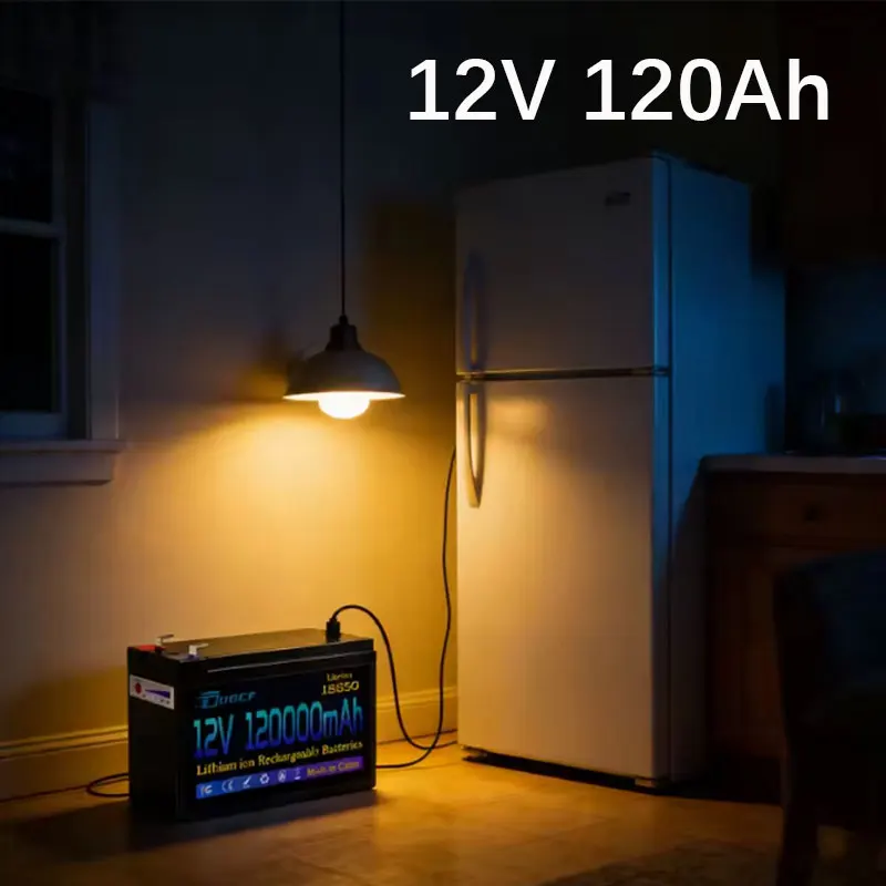 

12V 120Ah 120mAh 18650 lithium battery for solar energy built-in high current 30A BMS electric vehicle battery+12.6V charger