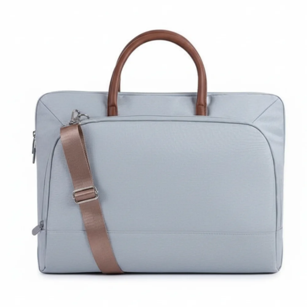

Shoulder Strap Business Laptop Bag Briefcase Solid Color Portable Laptop Bags Simple with Handle Laptop Shoulder Bag Travel