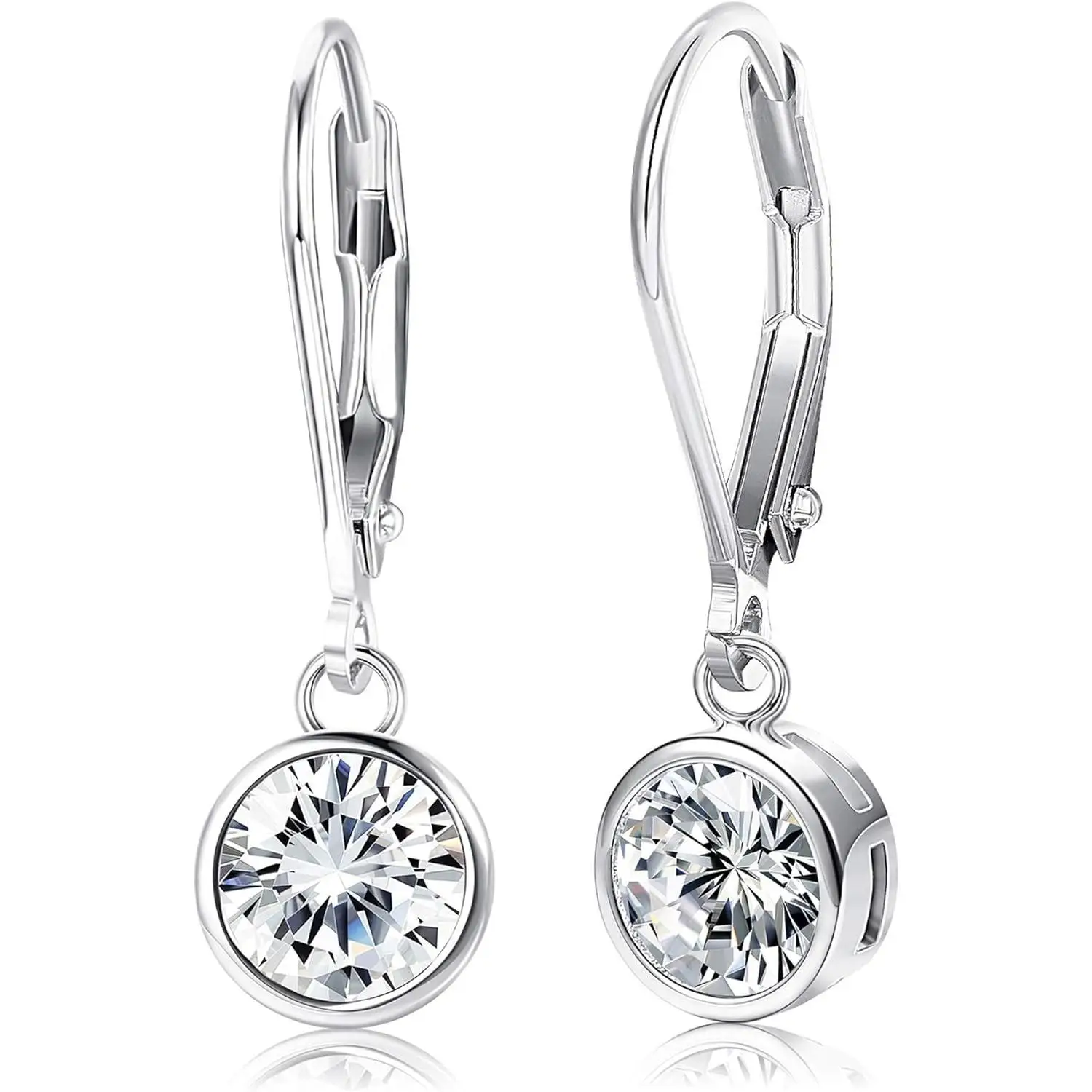 Fansilver-pendientes de plata de ley 925 chapados en oro de 18K para mujer, aretes colgantes hipoalergénicos de circonita cúbica, regalo, 1 unidad