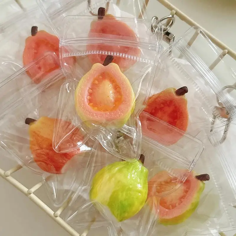 1 Stück Simulations-Schlüsselanhänger mit Guave, Banane, Papaya und Mango, Taschenanhänger, kreativer Rucksackanhänger und kleines Geschenk – Detail 8