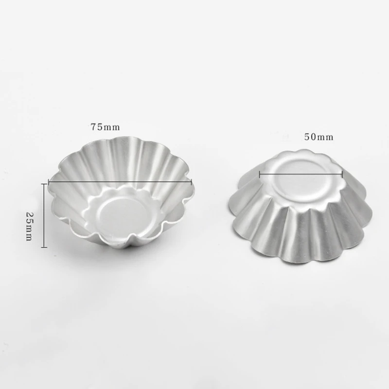 12Pcs ReusableMini Round Nonstick Tart Pan Tartlet Molds Egg Tart Tin Muffin DIY Cake Non-Stick Molds Pastry Tools