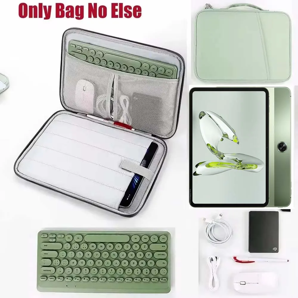 Universele tabletopbergtas voor OnePlus Pad Go Pro Pad2 Multi Pocket Handle Zip Pouch Waterdichte hoes voor kabel MouseKeyboard