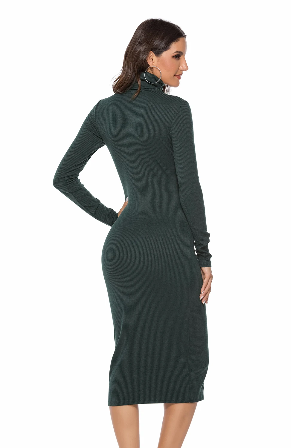 S-5XL Plus Size Elegant Cheap Sweater Long Sleeve Dress For Women Fashion Shirt Bodycon Autumn Winter Clothes Knitted Turtleneck