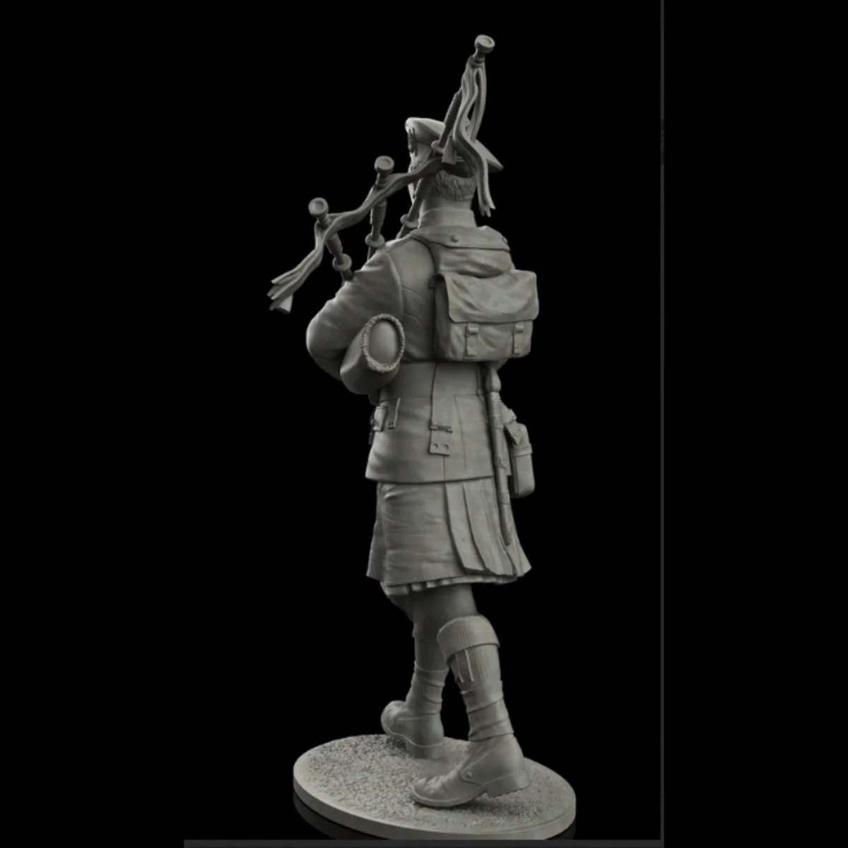 75MM Resin figure unpainted model kit, Scottish bagpipes, unassembled and unpainted GK, 1105R