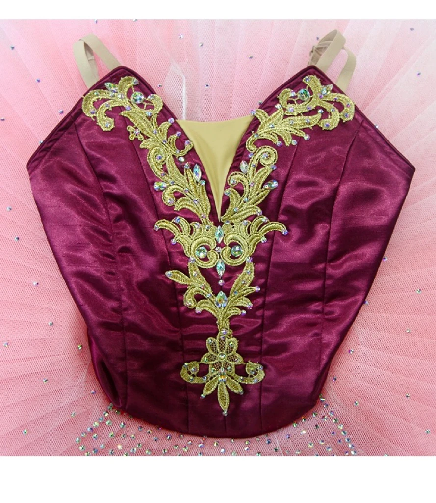 Rose red Sleeping Beauty Fairy Princess Ballet Dress