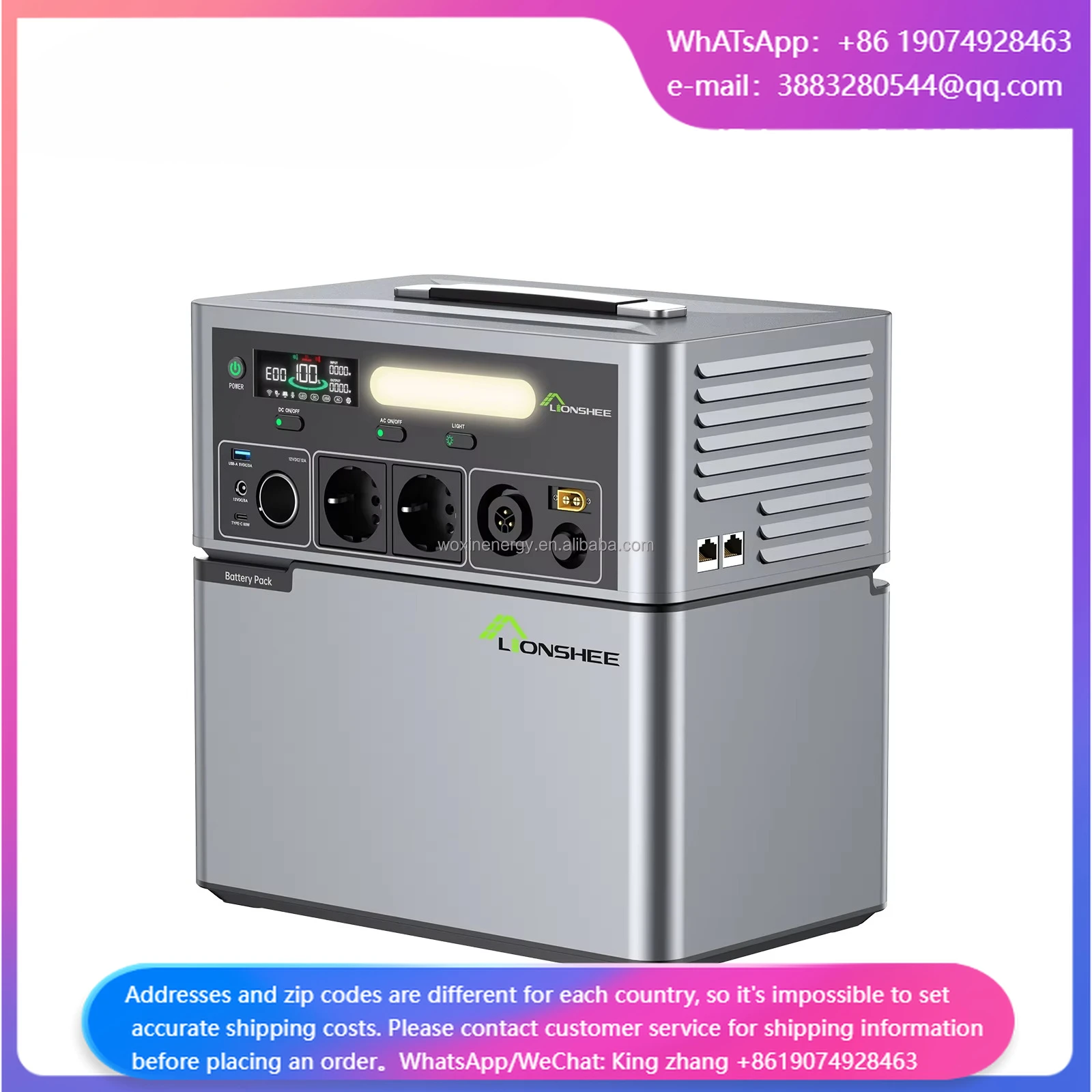 2500W Portable Power Staiton | X-boost Built-in MPPT Controller Backup Power Station Fir Outdoor, Camping, RVs, Boat, Yacht